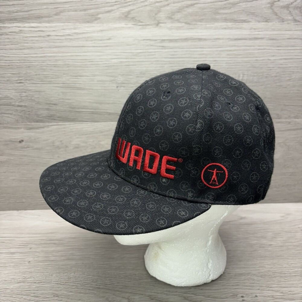 RARE Converse Dwyane Wade Snapback Hat Vintage Black Red Jordan Tag Size M - Picture 2 of 11